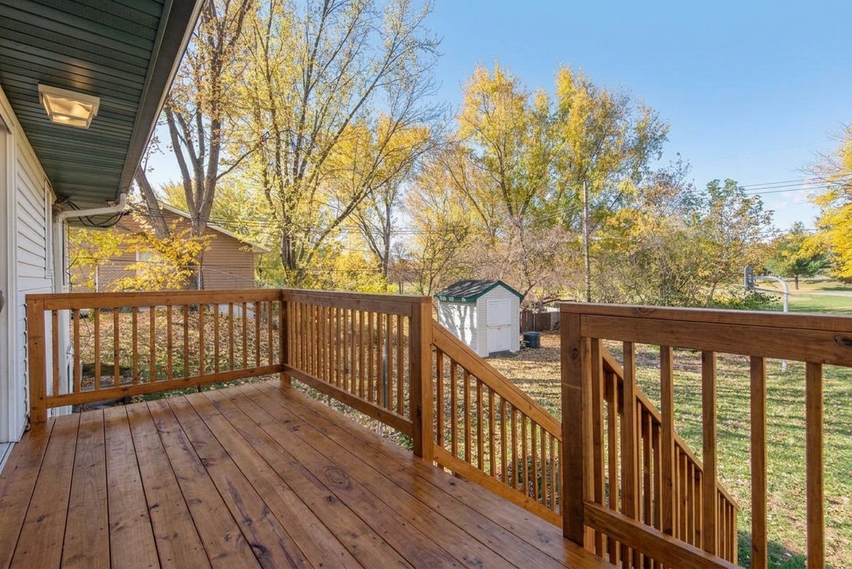 The same deck freshly stained and sealed
